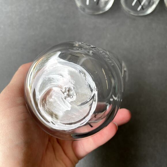 Set of 4 Vintage Libbey Glasses 2 Small 2 Tall Black White Abstract - Picture 6 of 9